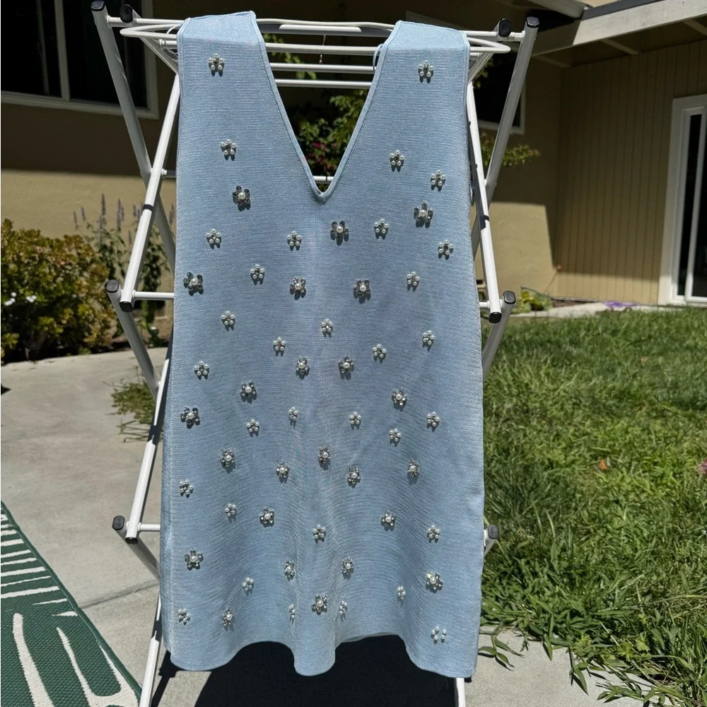 Zara Beaded Jewel Knit Mini Dress - Medium - Picture 3 of 8